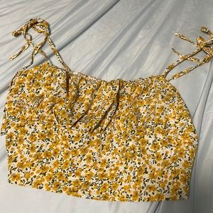 Shein yellow floral top